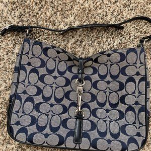 Coach Signature Navy Shoulder Bag